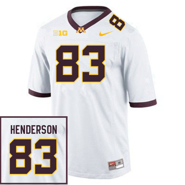 Men #83 Austin Henderson Minnesota Golden Gophers College Football Jerseys Sale-White - Click Image to Close